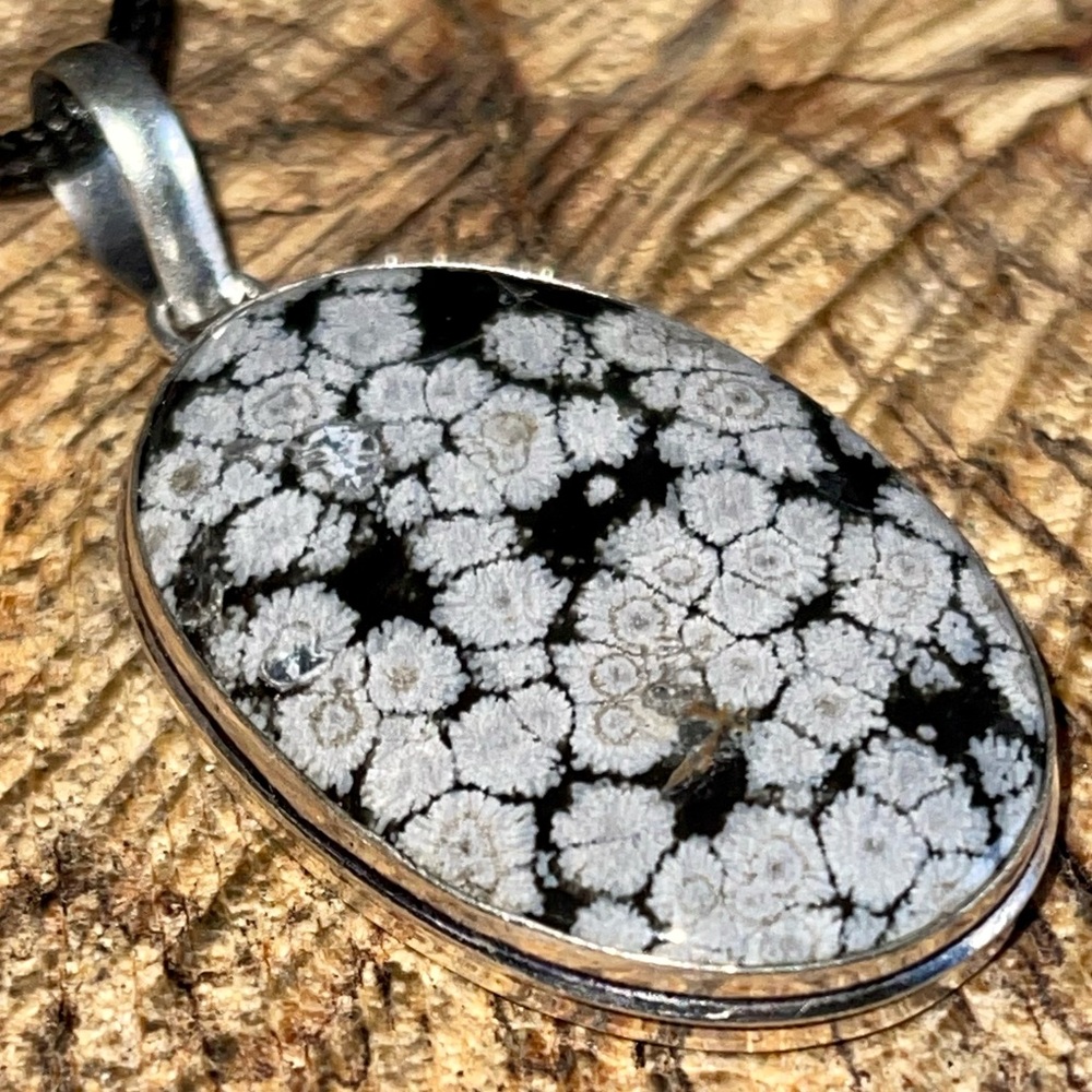 Snowflake Obsidian Pendant 2” - Picture 13 of 15